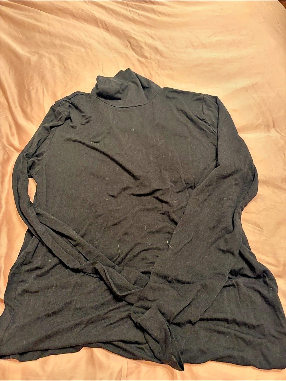 LOFT Black Long Sleeve Mock Neck Top